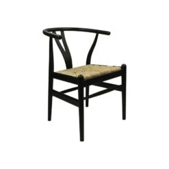 HSM Collection Eetkamerstoel Delilah Naturel/Zwart Mahoenie/Bananenblad -Tuinmeubel Winkel 1000091430 0102