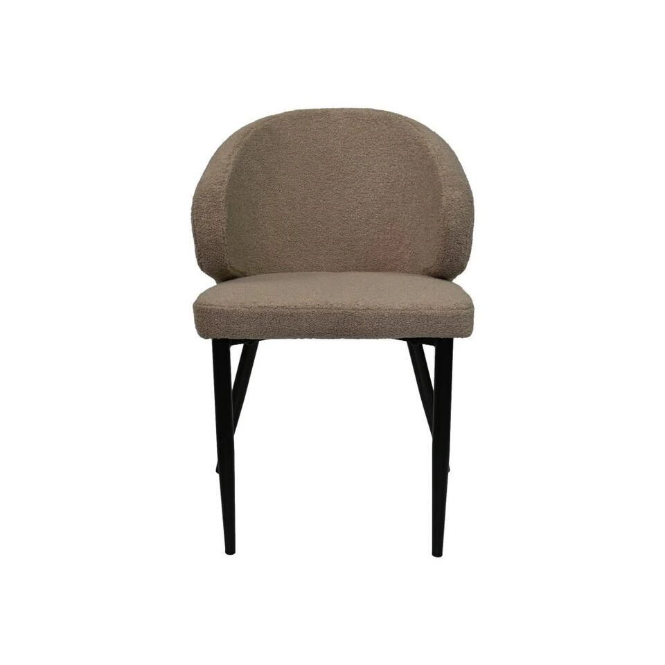 HSM Collection Eetkamerstoel Yuna Taupe Teddy/Metaal Set Van 2 4 HSM Collection Eetkamerstoel Yuna Taupe Teddy/Metaal Set Van 2 - Afbeelding 2