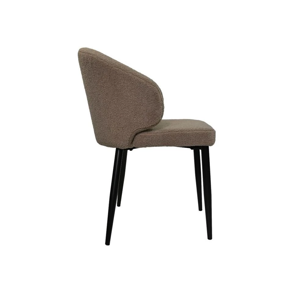 HSM Collection Eetkamerstoel Yuna Taupe Teddy/Metaal Set Van 2 5 HSM Collection Eetkamerstoel Yuna Taupe Teddy/Metaal Set Van 2 - Afbeelding 3