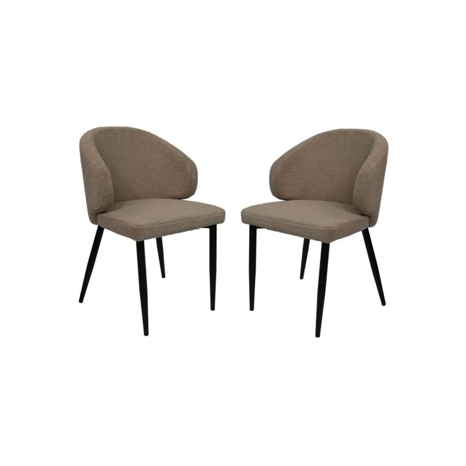 HSM Collection Eetkamerstoel Yuna Taupe Teddy/Metaal Set Van 2 3 HSM Collection Eetkamerstoel Yuna Taupe Teddy/Metaal Set Van 2