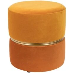 Puur Aneby Poef/krukje Geel - Stof - Multikleur