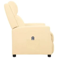 VidaXL Fauteuil Elektrisch Verstelbaar Kunstleer Crèmekleurig -Tuinmeubel Winkel 1000094068 0102