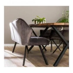 Kalfort Kelly Eetkamerbank Velvet Antraciet - 58x180x46 Cm -Tuinmeubel Winkel 1000094200 0102