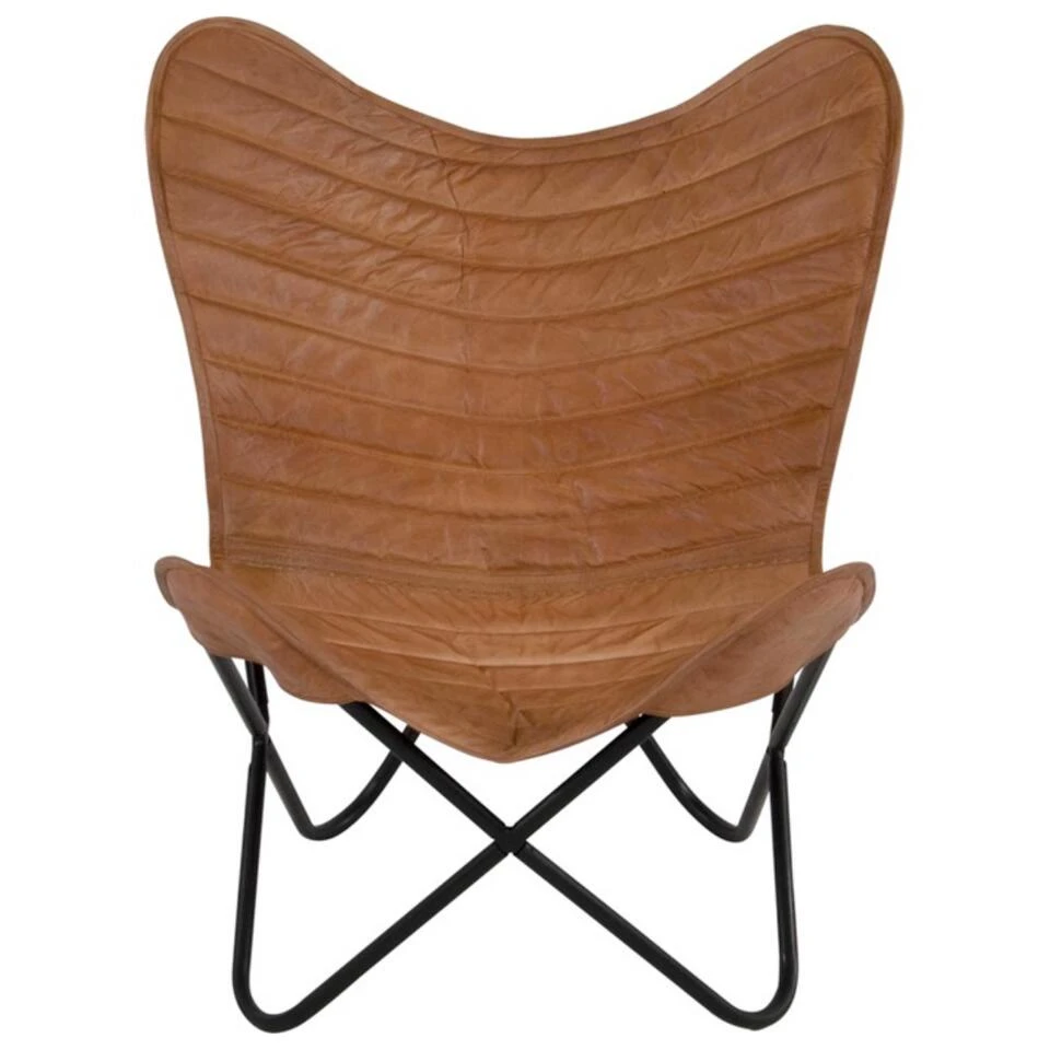 Billy Vlinderstoel Cognac - Leder - Bruin 4 Billy Vlinderstoel Cognac - Leder - Bruin - Afbeelding 2