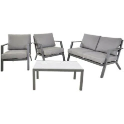 Loungeset Marah - Stof - Grijs -Tuinmeubel Winkel 1000094352 0103