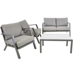 Loungeset Marah - Stof - Grijs -Tuinmeubel Winkel 1000094352 0104