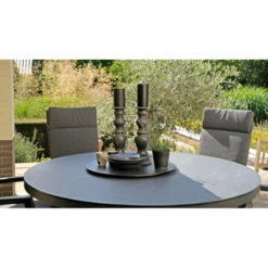 Mojito Tuintafel Rond - Glas - Grijs -Tuinmeubel Winkel 1000094367 0104
