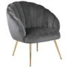 Sohome Fauteuil Garrick - Velvet - Dark Grey/Gold -Tuinmeubel Winkel 1000094488