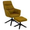 Sohome Draaifauteuil Leopold - Met Voetenbank - Geel 2 Sohome Draaifauteuil Leopold - Met Voetenbank - Geel -Tuinmeubel Winkel 1000094491