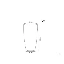 Beliani Plantenbak Voor Buiten LIMENARI - Wit Stenenmix -Tuinmeubel Winkel 1000095542 0102
