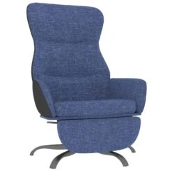 VidaXL Relaxstoel Met Voetensteun Stof Blauw