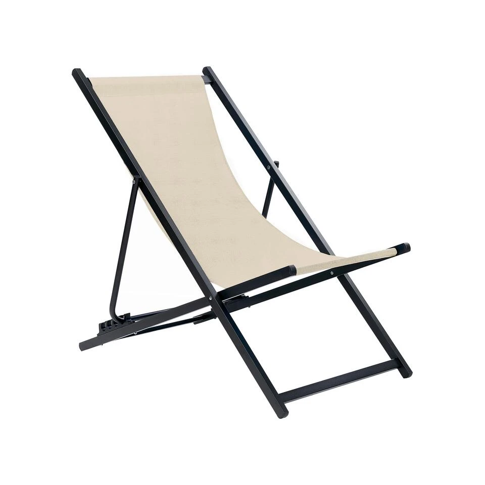 Beliani Tuinligstoel LOCRI II - Beige Synthetisch Materiaal, Aluminium 3 Beliani Tuinligstoel LOCRI II - Beige Synthetisch Materiaal, Aluminium