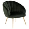 Sohome Fauteuil Garrick - Velvet - Dark Green/Gold -Tuinmeubel Winkel 1000097257