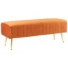 Beliani Hocker PATERSON - Oranje Fluweel -Tuinmeubel Winkel 1000097765