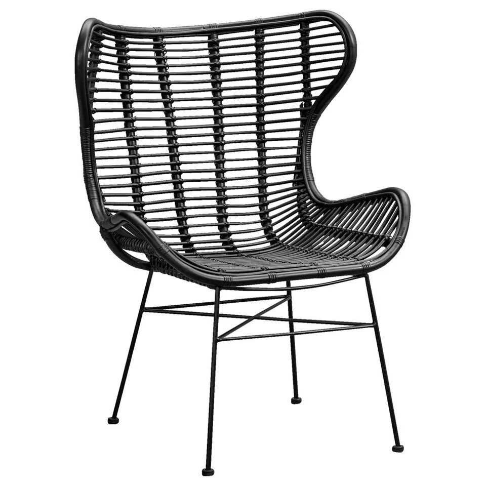 Fauteuil Jasmine - Rotan - Zwart 4 Fauteuil Jasmine - Rotan - Zwart - Afbeelding 2