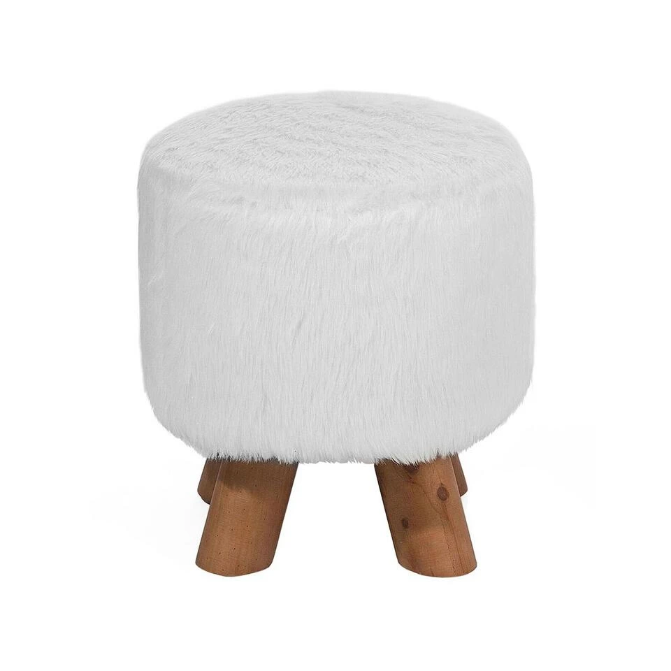 Beliani Hocker IOWA - Wit Polyester 3 Beliani Hocker IOWA - Wit Polyester