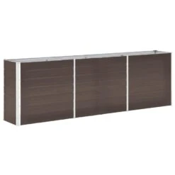 VidaXL Plantenbak Verhoogd 240x40x77 Cm Gegalvaniseerd Staal Bruin
