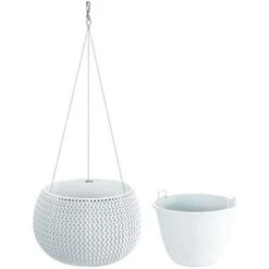 Prosperplast Prosperplats Bloempot Splofy Hangend - Wit - Kunststof - 24 Cm