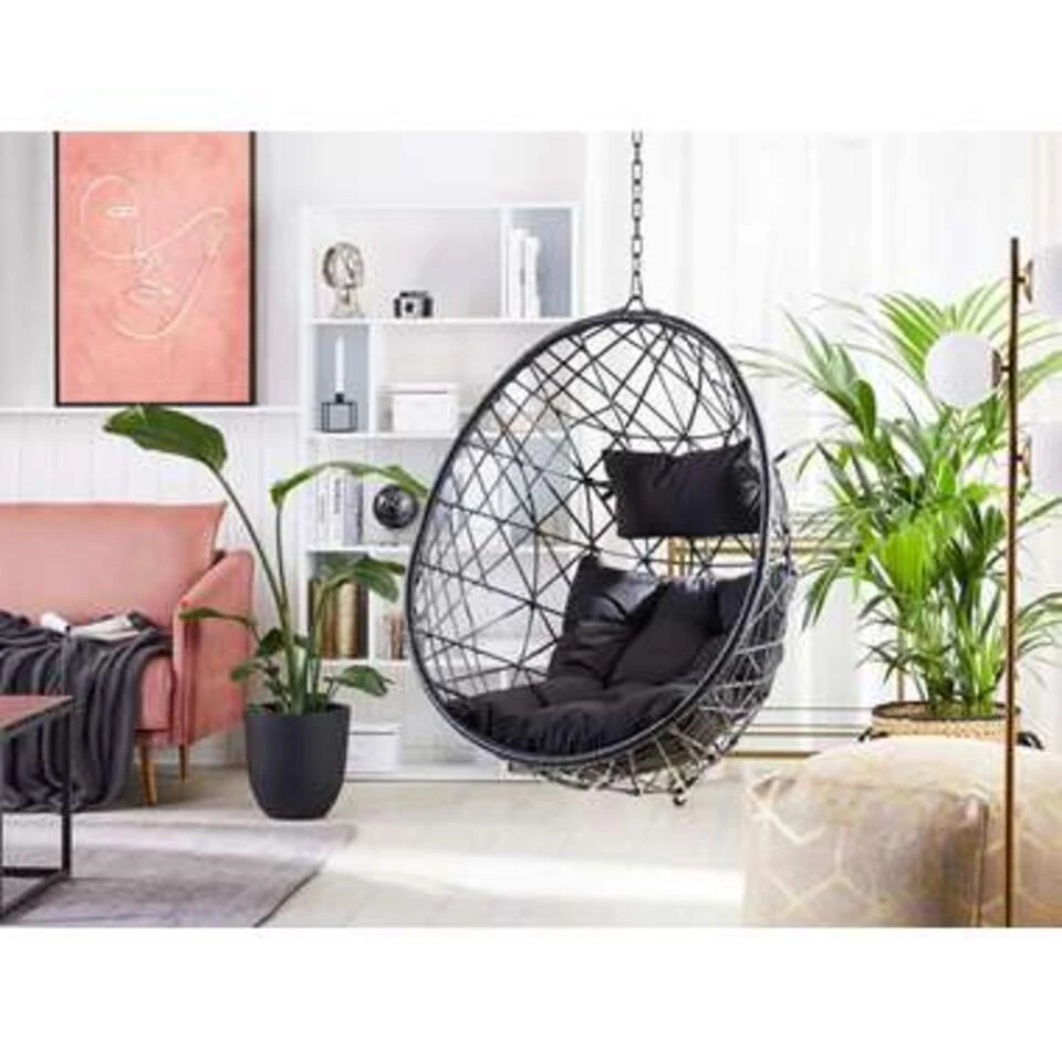 Beliani Hangstoel ALATRI - Zwart Pe Rotan 4 Beliani Hangstoel ALATRI - Zwart Pe Rotan - Afbeelding 2