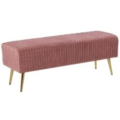 Beliani Hocker PATERSON - Roze Fluweel
