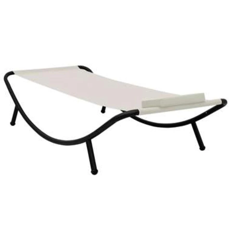 VidaXL Tuinbed 200x90 Cm Staal Crème 4 VidaXL Tuinbed 200x90 Cm Staal Crème - Afbeelding 2