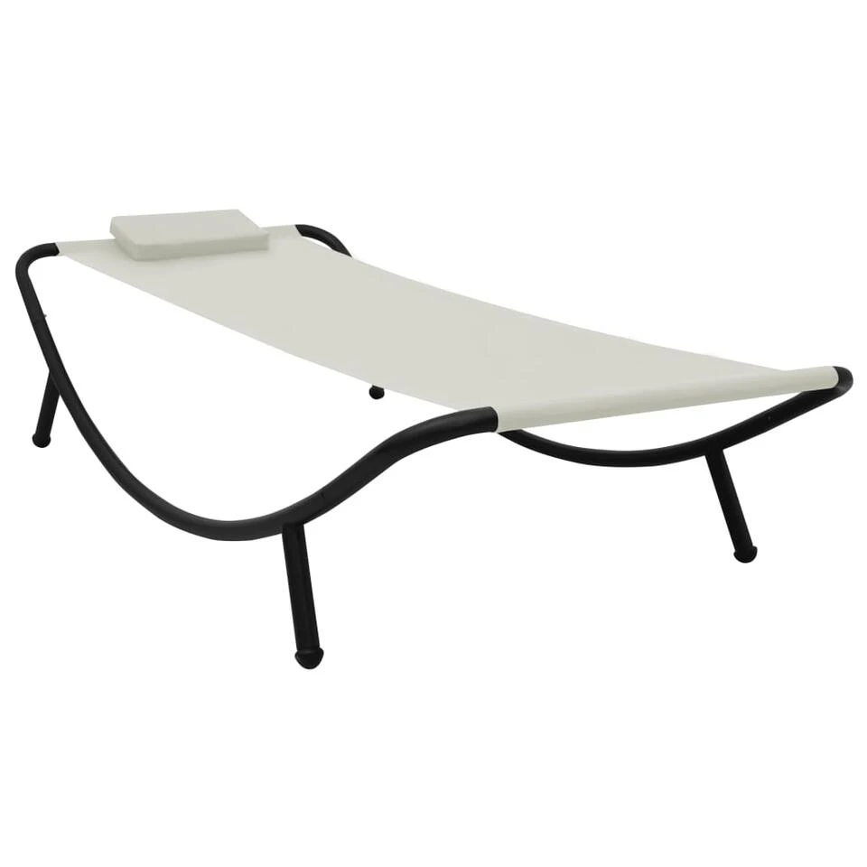 VidaXL Tuinbed 200x90 Cm Staal Crème 3 VidaXL Tuinbed 200x90 Cm Staal Crème