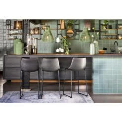 Barkruk JEDDO - Zwart -Tuinmeubel Winkel 1342980087 0110