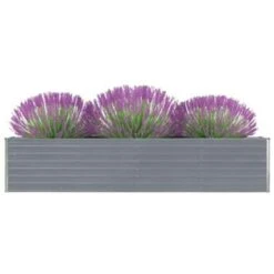 VidaXL Plantenbak Verhoogd 320x40x45 Cm Gegalvaniseerd Staal Grijs