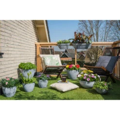 Ter Steege Plantenpot - Betongrijs - Kunststof-steenpoeder - 36x27 Cm -Tuinmeubel Winkel 1507d764947b4dcc84805c9cd52c9a1d