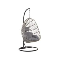 Beliani Hangstoel CASOLI - Grijs Pe Rotan -Tuinmeubel Winkel 1640452479 0100