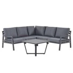 Beliani Loungeset VIZZINI - Zwart Aluminium