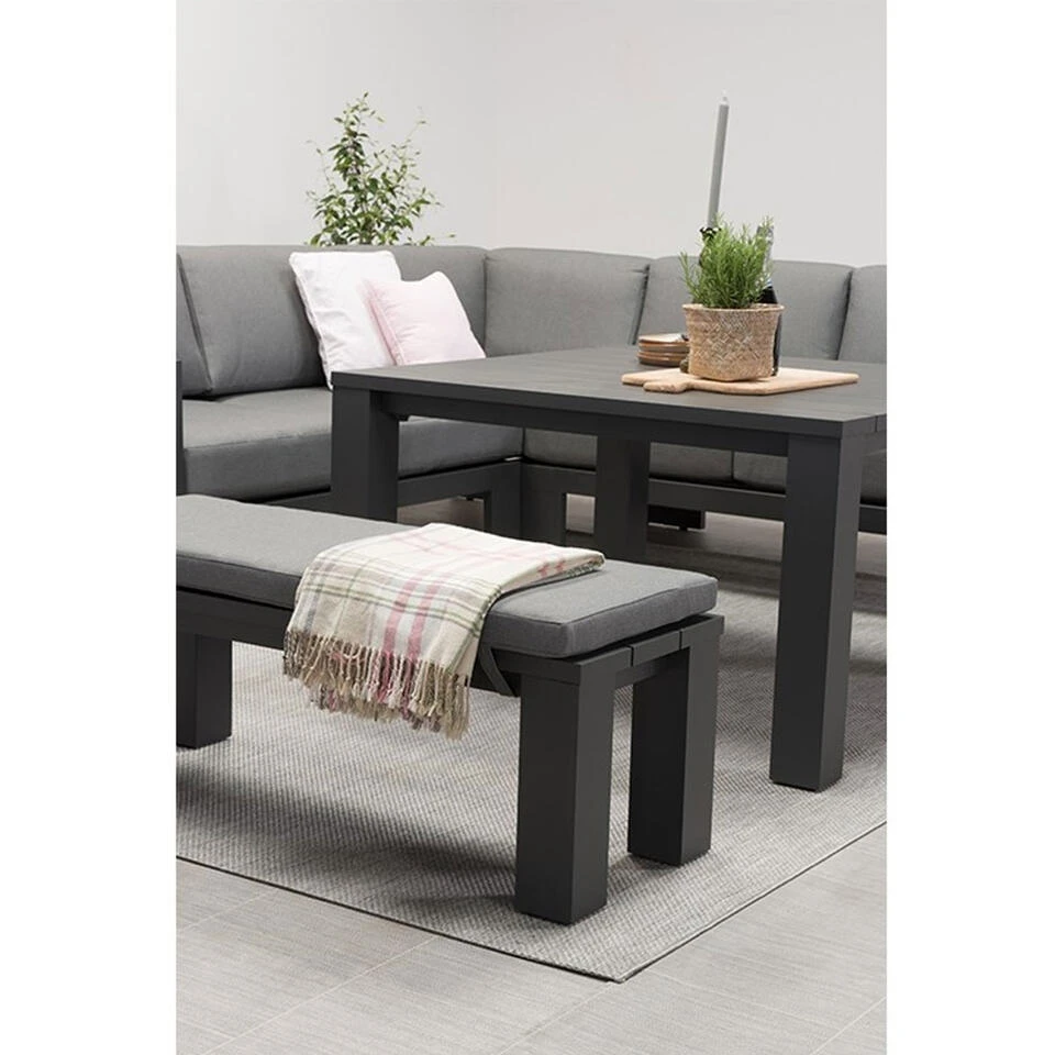 Garden Impressions Plaza Tuinbank 115,5x43xH40 Cm Donker Grijs 4 Garden Impressions Plaza Tuinbank 115,5x43xH40 Cm Donker Grijs - Afbeelding 2