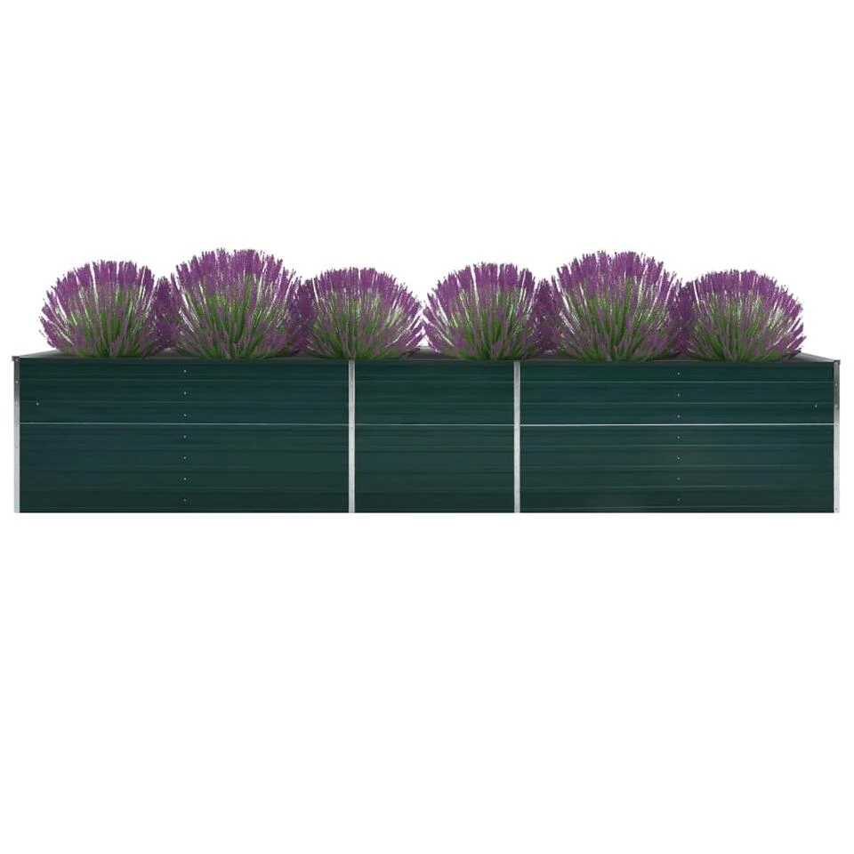 VidaXL Plantenbak Verhoogd 400x80x45 Cm Gegalvaniseerd Staal Groen 4 VidaXL Plantenbak Verhoogd 400x80x45 Cm Gegalvaniseerd Staal Groen - Afbeelding 2