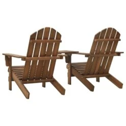 VidaXL Tuinstoelen Adirondack Met Tafeltje Massief Vurenhout Bruin -Tuinmeubel Winkel 16e5af812cf54616b453b4fb0a9a7174