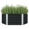 VidaXL Plantenbak Verhoogd 129x129x45 Cm Gegalvaniseerd Staal Antraciet