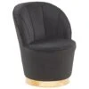 Beliani Fauteuil ALBY - Zwart Fluweel