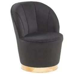 Beliani Fauteuil ALBY - Zwart Fluweel