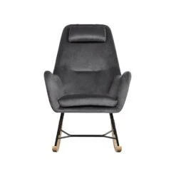 Beliani Schommelstoel ARRIE - Grijs Fluweel -Tuinmeubel Winkel 1783630521 0103