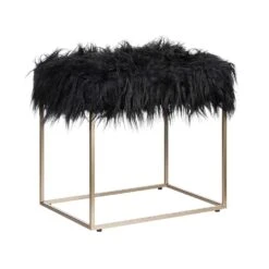 Beliani Hocker MANHATTAN - Zwart Polyester