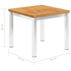 VidaXL Tuinbijzettafel 45x45x38 Cm Massief Acaciahout Roestvrij Staal -Tuinmeubel Winkel 17c315b526f64d07aad8eaafebdf5949