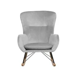 Beliani Schommelstoel ELLAN - Grijs Fluweel -Tuinmeubel Winkel 18f386e5ff8a4f8b81b0676f64e4c44a