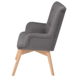 VidaXL Fauteuil Met Voetenbankje Stof Grijs -Tuinmeubel Winkel 1952805528 0102