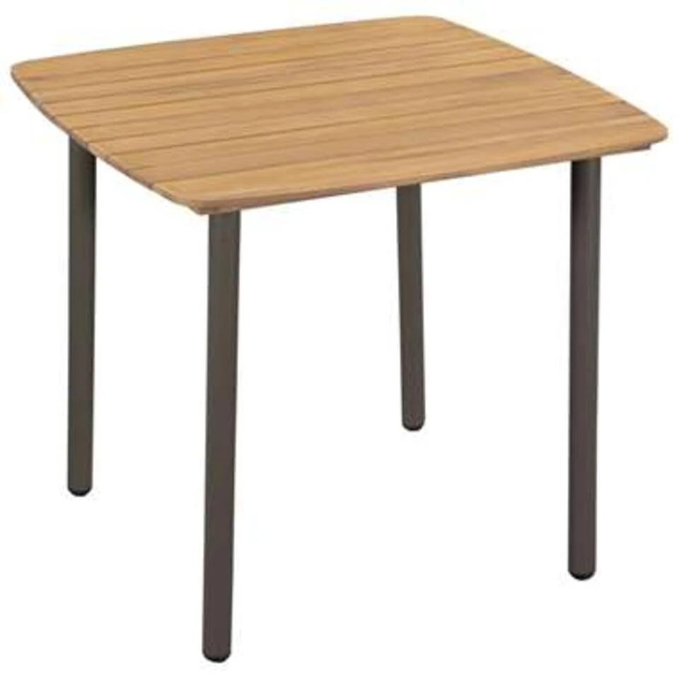VidaXL Tuintafel 80x80x72 Cm Massief Acaciahout En Staal 3 VidaXL Tuintafel 80x80x72 Cm Massief Acaciahout En Staal
