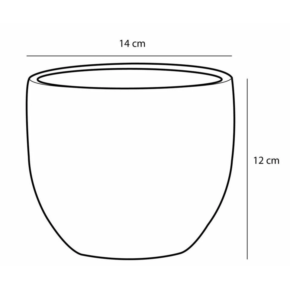 Mica Decorations Plantenpot/bloempot - Terracotta - Zwart/grijs - D14/H12 Cm 4 Mica Decorations Plantenpot/bloempot - Terracotta - Zwart/grijs - D14/H12 Cm - Afbeelding 2