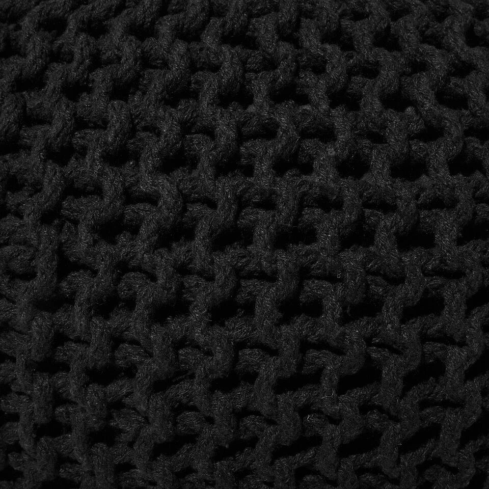 Beliani Poef CONRAD - Zwart Katoen 5 Beliani Poef CONRAD - Zwart Katoen - Afbeelding 3