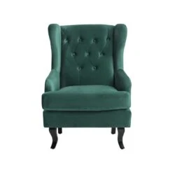 Beliani Oorfauteuil ALTA - Groen Fluweel -Tuinmeubel Winkel 1ed183b836fd47ddb03cdb57aa36e734