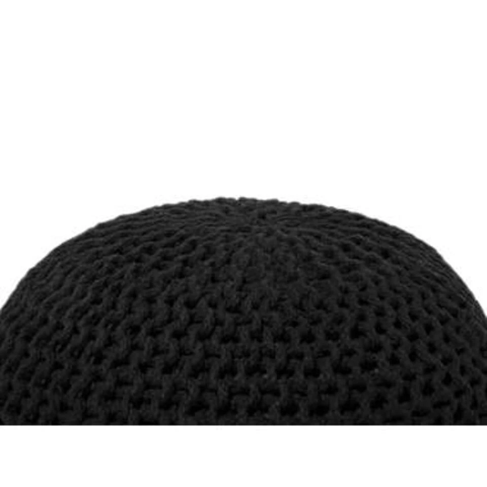 Beliani Poef CONRAD - Zwart Katoen 4 Beliani Poef CONRAD - Zwart Katoen - Afbeelding 2