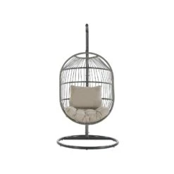 Beliani Hangstoel ALBA - Zwart Pe Rotan -Tuinmeubel Winkel 271472dcb940475fb0a70c6c385fb322