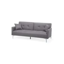 Beliani Slaapbank - LUCAN Grijs Polyester -Tuinmeubel Winkel 29850061d9de4a52aa20f3f0330a313b