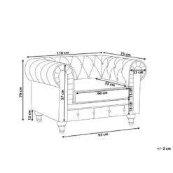Beliani Fauteuil CHESTERFIELD - Groen Fluweel -Tuinmeubel Winkel 2cc77c5f37fd4b879670b3939b886b03